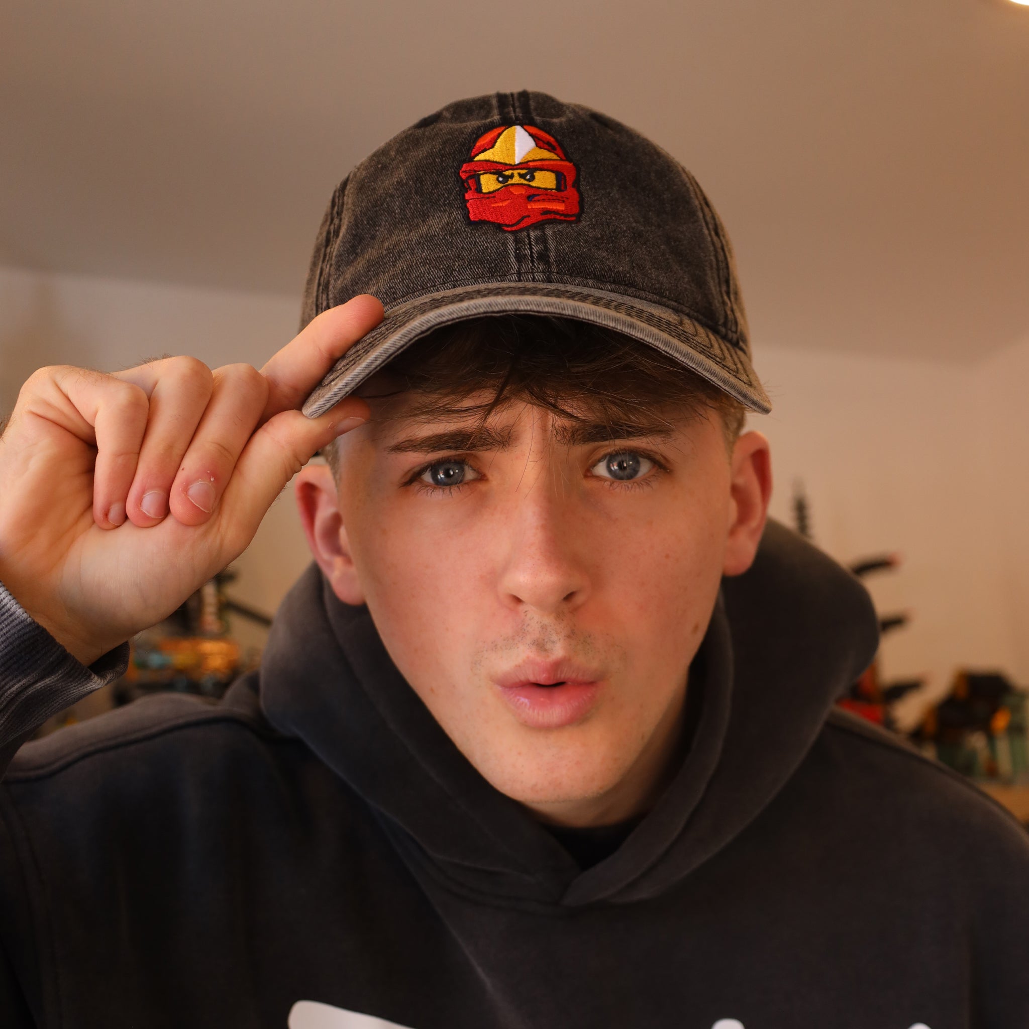 Red Ninja embroidered Vintage Cotton Cap