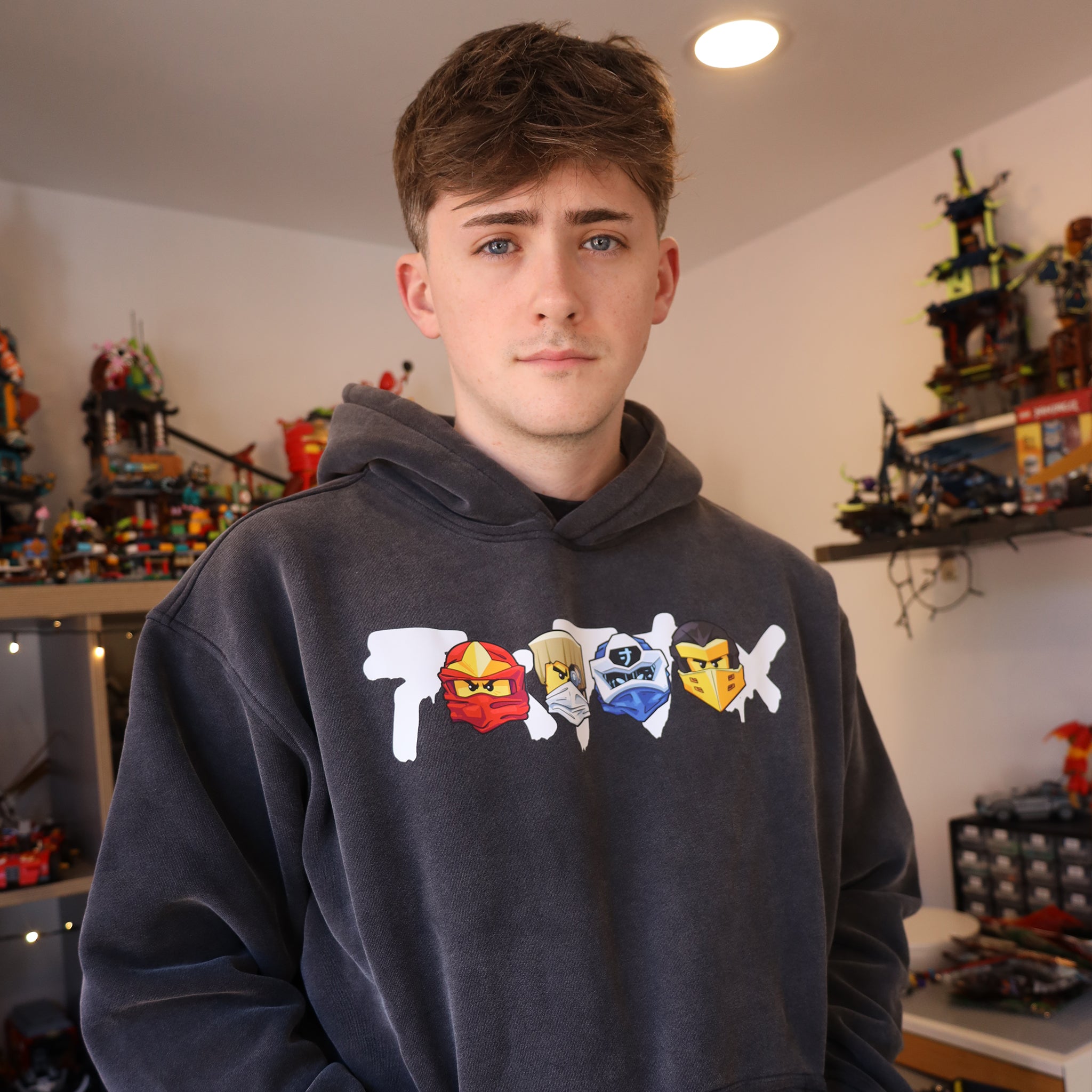 'Ninja' Snow Wash Fleece Oversize Hoodie