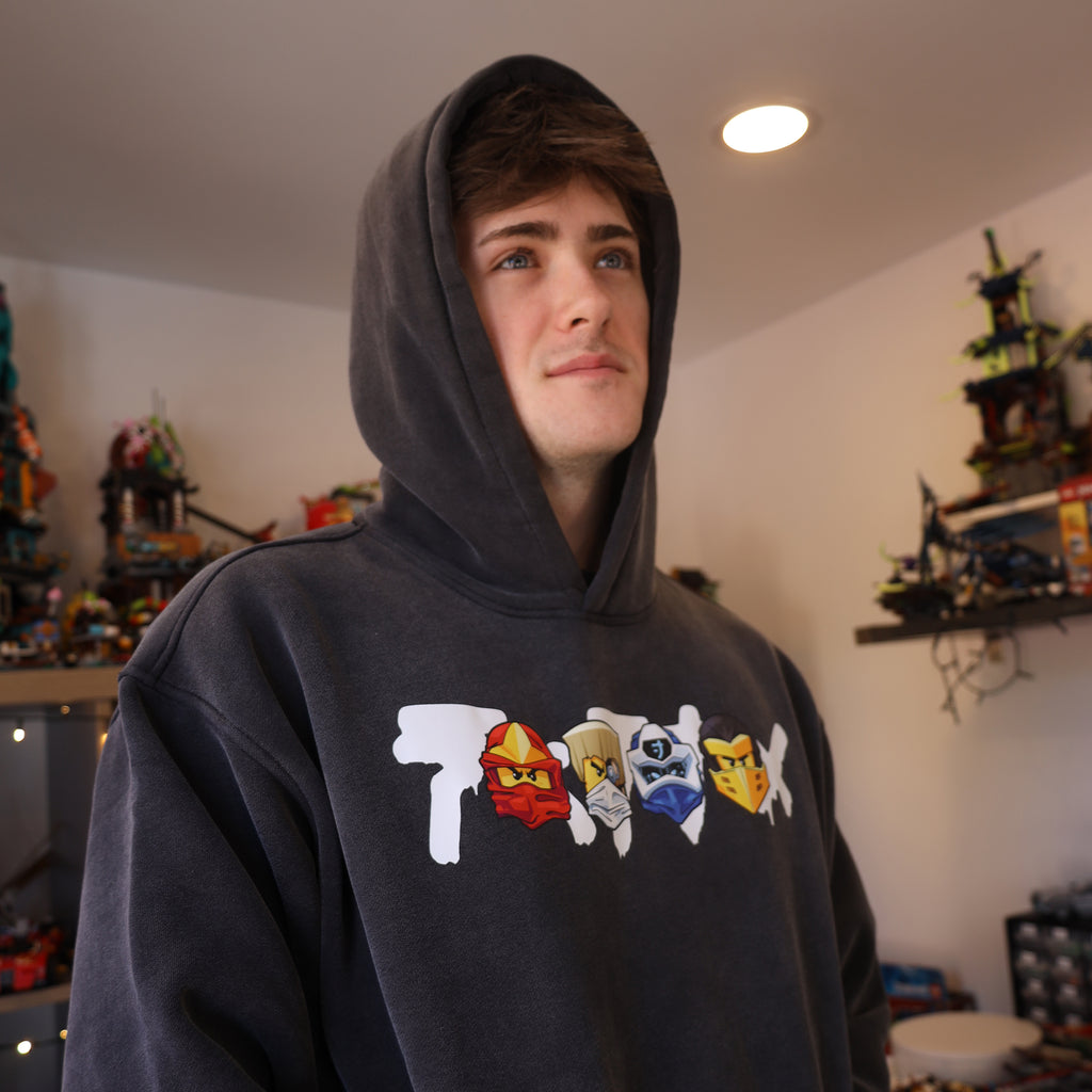 'Ninja' Snow Wash Fleece Oversize Hoodie