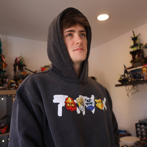 'Ninja' Snow Wash Fleece Oversize Hoodie